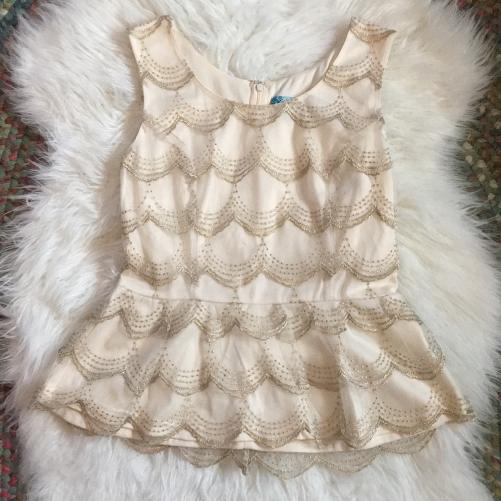 Scalloped Peplum Top